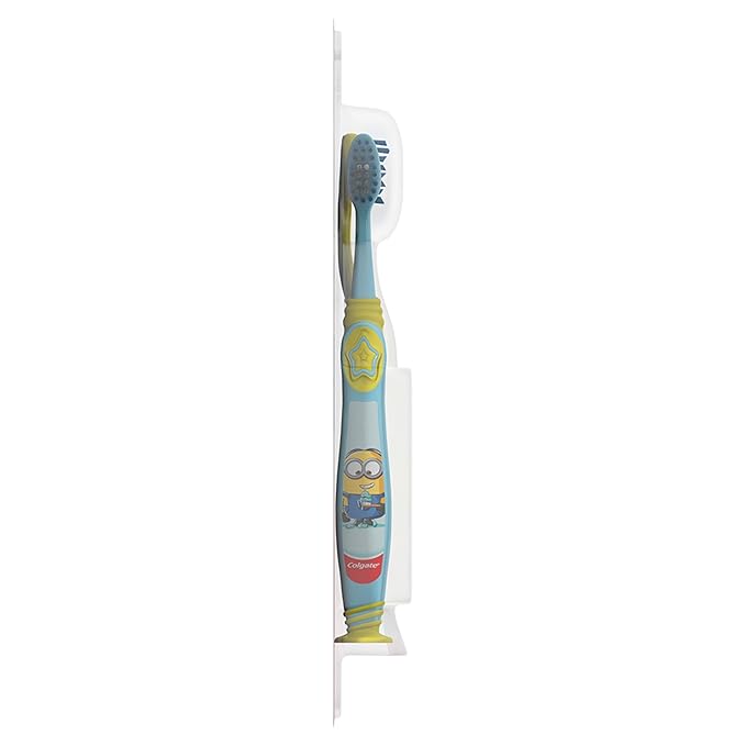 Colgate Kids , Minions, Extra Soft Toothbrush with Suction Cup, 2 Pack