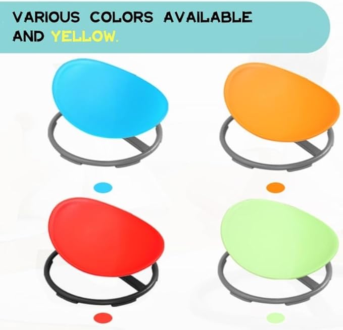 BABAMU Autism Kids Swivel Chair,Sit and Spin Chair for Kids,ADHD Sensory Integration Therapy,Training Body Coordination,Wobble Disk for Toddlers,Improve Focus,Metal Base Non Slip Safer（Green）
