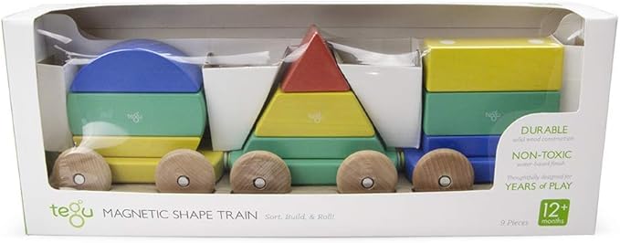 9 Piece Tegu Magnetic Shape Train Building Block Set, Big Top