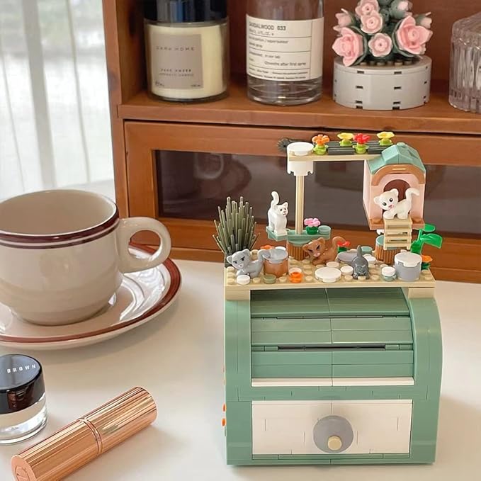 DIY Jewelry Storage Box Gift Box Building Blocks Toy Set, Mini Blocks Ring Box Building Set, Home Decoration Best Gift for Gilrs 495PCS