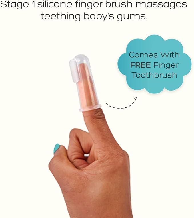 Grabease Baby Toothbrush Double Sided - Training Finger Toothbrush for Toddler Infant, BPA-Free & Phthalate-Free for Baby & Toddler, 1 Pack, Yelow