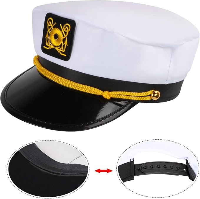Yewong Kids Yacht Captain Sailor Costume Navy Admiral Uniform Hat Accessories Set for Halloween Birthday Boat Party