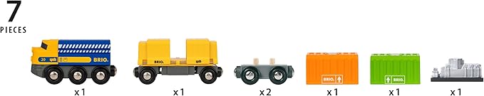 BRIO 33982 Three-Wagon Cargo Train - Kid-Friendly Wooden Toy Train | Engaging Play Experience | Compatible with All Railway Tracks | Ideal for Kids Age 3 & Up | FSC-Certified Materials