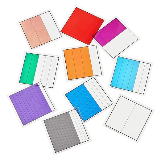 hand2mind Picture Grids for Fractions and Decimals, Math Classroom Manipulatives, Montessori Math Materials, Fraction Manipulatives for Elementary School, Math Teacher Supplies (Set of 60)