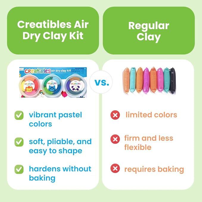 Ooly Creatibles, 16 Colors Air Dry Clay Expansion Set for Kids Crafts, Modeling Clay in 16 Colors, 4 Tubs, Airdry DIY Art Expansion Set for Kids Ages 6 and Up