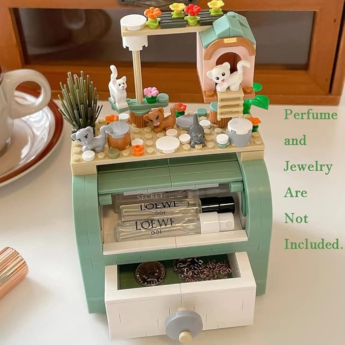 DIY Jewelry Storage Box Gift Box Building Blocks Toy Set, Mini Blocks Ring Box Building Set, Home Decoration Best Gift for Gilrs 495PCS