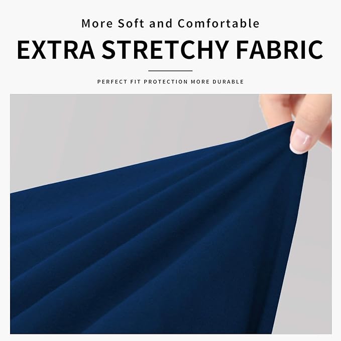 Easy-Going 100% Dual Waterproof Stretch Soft Couch Cover for Dogs, Sofa Slipcover for 3 Separate Cushion Couch Leakproof Furniture Protector for Kids, Pets Navy