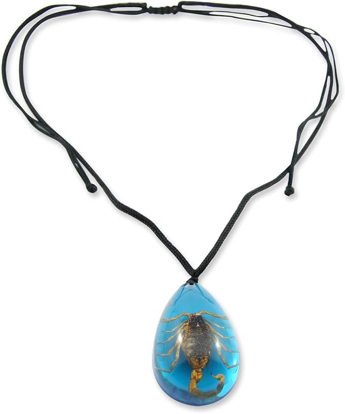 REALBUG Gold Scorpion Necklace, Blue, large
