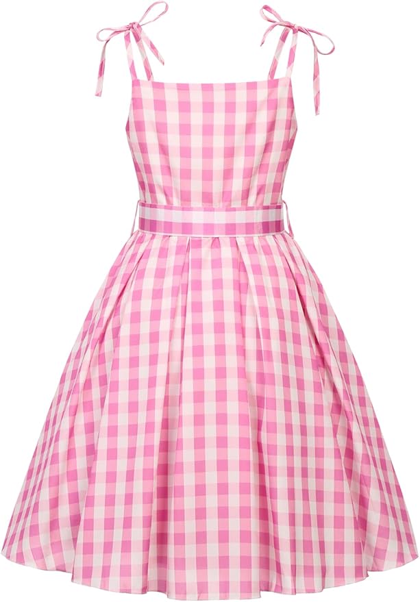 Oumbivil Girls Pink Costume Dress Movie Cosplay Dress Up Kids Outfits Birthday Party