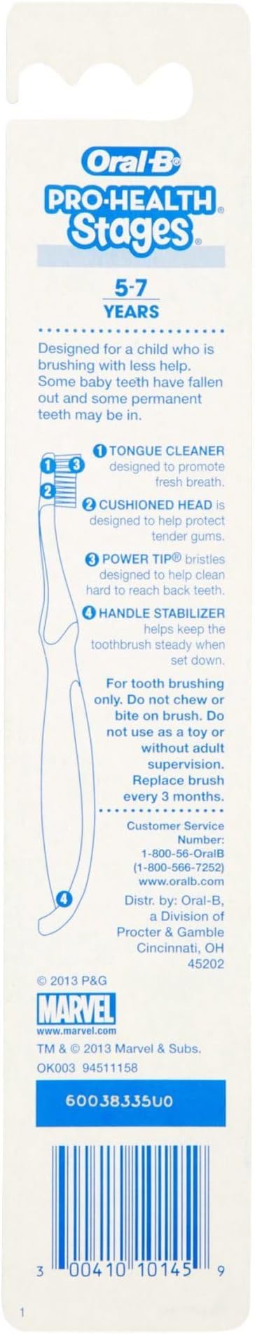 Oral-B Kids Spider Man Toothbrush for Little Children Ages 3+ Years Old, Extra Soft, Pack of 6