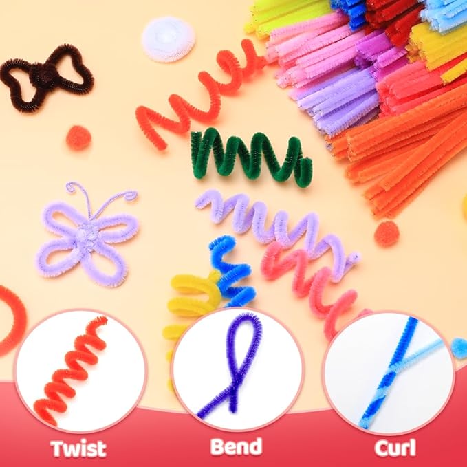 Praisebank 500pcs White Pipe Cleaners, Pipe Cleaners, Pipe Cleaners for Crafts.