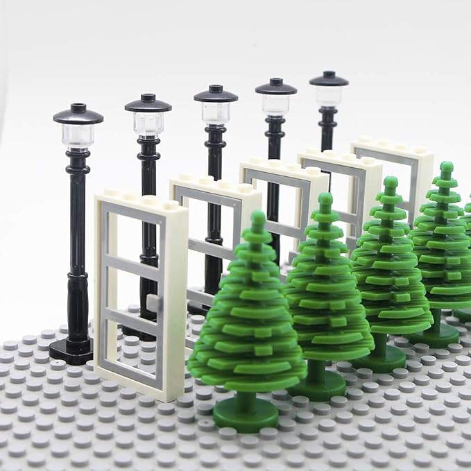 Door Street Lamp Bricks Accessories Toys City House Parts Garden Classic Road Light Building Block Creative DIY Construction