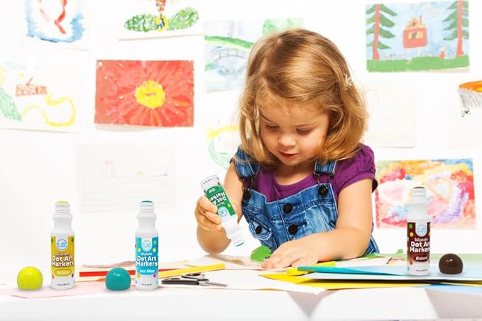 Dot Markers for Toddlers Activities and Kids 12 Colors Washable Bingo Daubers, Dot Art, Toddler Art and Crafts, Bingo Markers and Includes a Free Dotting Markers Activity Book