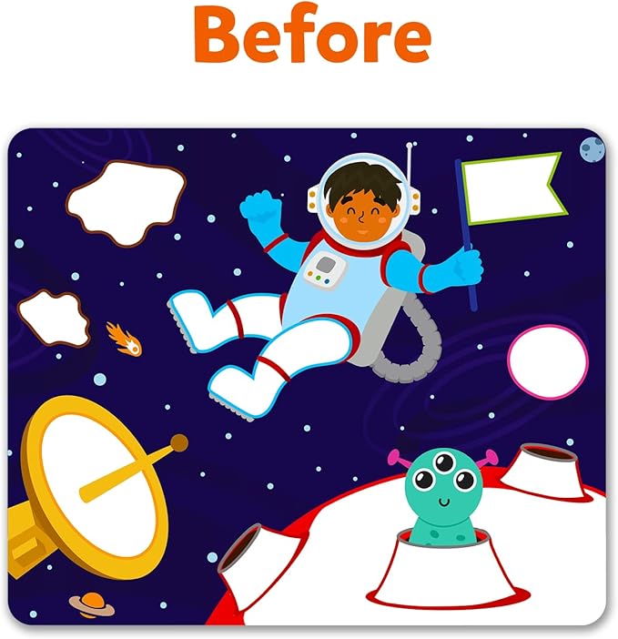 Skillmatics Art Activity - Dot It Space, No Mess Sticker Art for Kids, Craft Kits, DIY Activity, Gifts for Boys & Girls Ages 3, 4, 5, 6, 7, Travel Toys for Toddlers