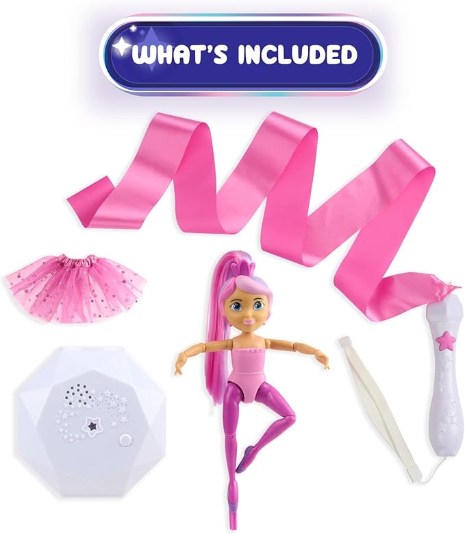 WowWee Twirl Along Dancing Doll, Lena Ballerina, with Wand and Light-Up Stage (Ages 3+)