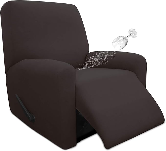 Easy-Going 100% Dual Waterproof Recliner Cover Stretch Soft Couch Cover for Dogs, Sofa Slipcover for Recliner Couch Leakproof Furniture Protector for Kids, Pets Chocolate