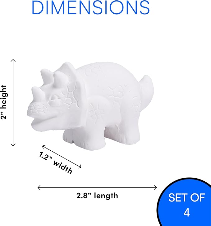 Neliblu 3D Dinosaur Toys Painting Kit - Paintable Dinosaur Figurine DIY Arts and Crafts Set - Painting Set for Kids, Dinosaur Party Favors - Dinosaur Painting Kit, Creativity Gifts for Boys and Girls