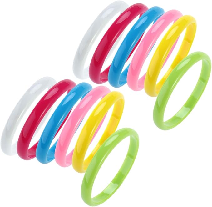 STOBOK Plastic Bangle Cute Candy Color Bracelets Party Favors Plastic Jewelry for Child Women Girl for Christmas 12pcs/Set