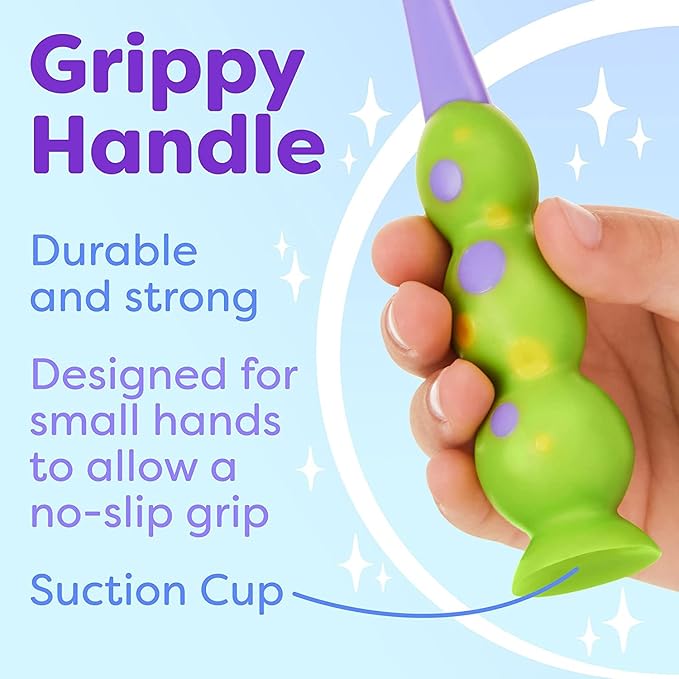 Kids Toothbrush 6 Pack - Soft Contoured Bristles - Child Sized Brush Heads (3-10 Year Old) - Suction Cup for Fun & Easy Storage - Girl & Boy Set (6-Pack, Green & Pink)