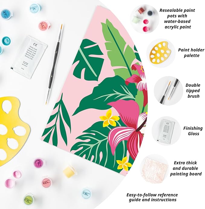 Ravensburger CreArt Tropical Plants Paint by Numbers Kit for Adults - 23518 - Painting Arts and Crafts for Ages 12 and Up