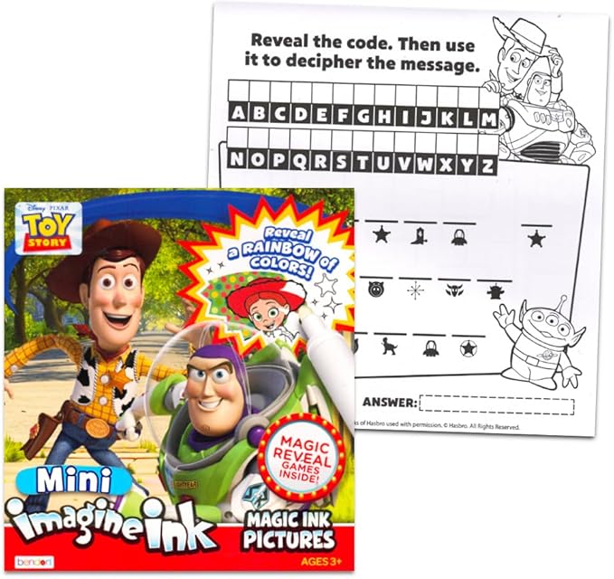 Disney Pixar Magic Ink Coloring Book Super Set - 3 Imagine Ink Books Featuring Toy Story, Lion Guard, Disney Cars with Invisible Ink Pens and Stickers