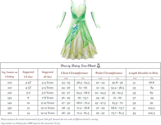 Dressy Daisy Frog Princess Fancy Dress Up Costume Halloween Birthday Party Outfit for Toddler Little Girls