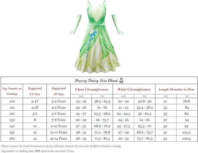 Dressy Daisy Frog Princess Fancy Dress Up Costume Halloween Birthday Party Outfit for Toddler Little Girls