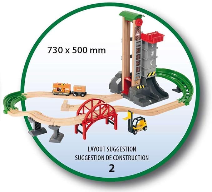 BRIO World 33887 Lift & Load Warehouse Set | 32 Piece Kids Train Toy Set with Wooden Tracks and Accessories | Interactive Design | FSC Certified Wood | for Ages 3 and Up