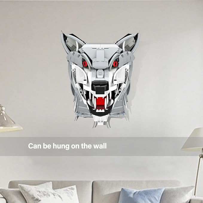 DAHONPA Wolf Head Creative Decoration Series Animal Building Blocks Set（992 PCS） Gift for Adults and Kids, Room Desk Decor or Wall Hanging