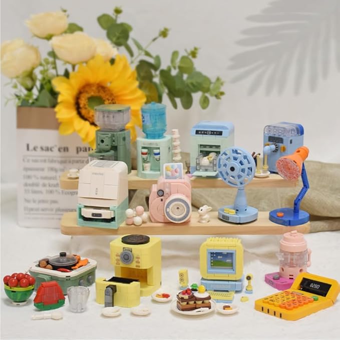 Girls Building Set, 12 PCS Mini Electric Appliances Building Blocks Toy for Kids Age 6+, STEM Building Blocks Toy, Classroom Prizes, Birthday Gifts for Girls 1323 Pieces