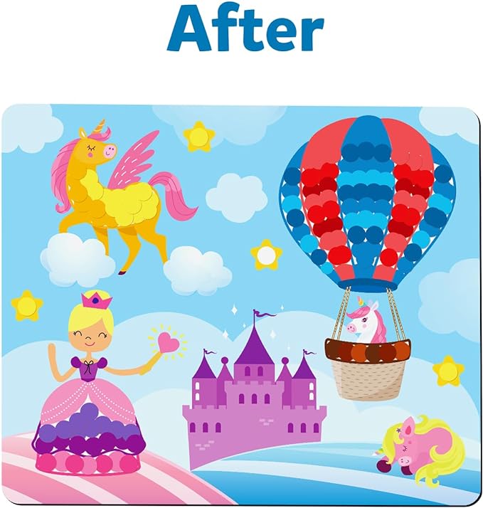 Skillmatics Art Activity - Dot It Unicorns & Princesses, No Mess Sticker Art for Kids, Craft Kits, DIY Activity, Valentine's Day Gifts for Boys & Girls Ages 3, 4, 5, 6, 7, Travel Toys