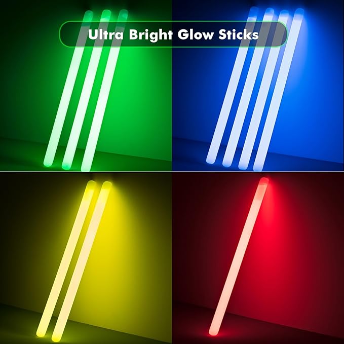 Glow Sticks Bulk - Ultra Bright 500 Party Pack with Connectors for Christmas, Neon Birthday and Holidays - Multicolor 8" Glow Sticks Necklaces Bracelet
