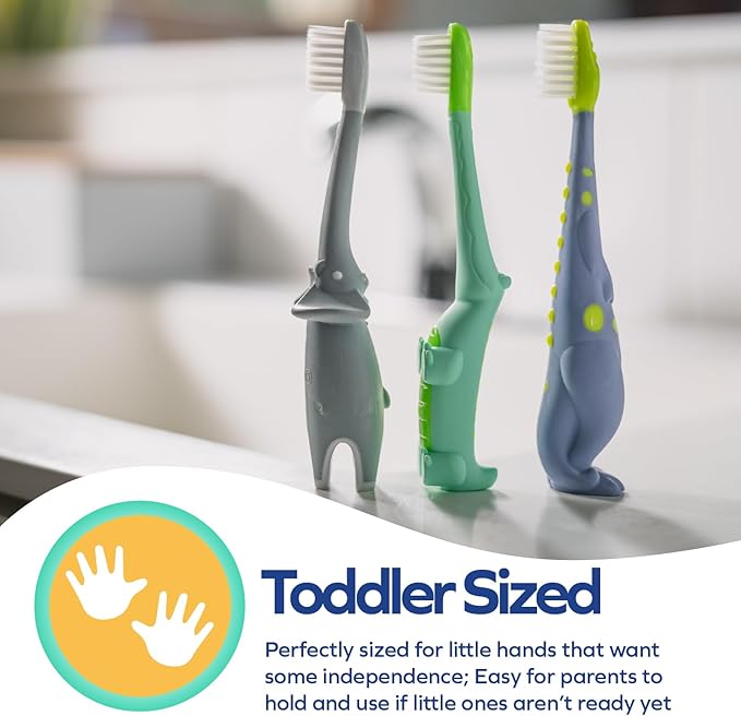 Dr. Talbot's Toddler Training Toothbrush - Soft Toddler Toothbrush for Kids - 6+ Months - Dino