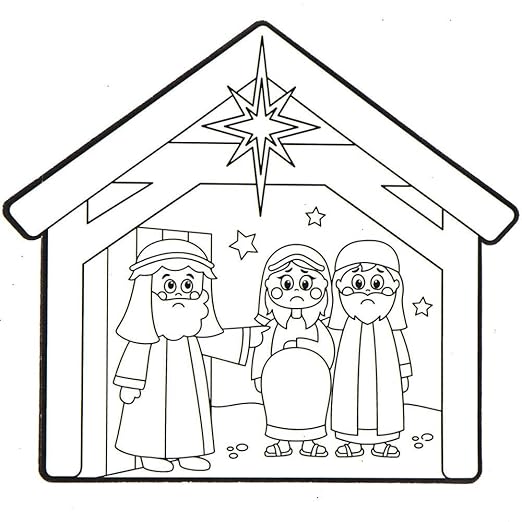 Baker Ross AX571 Nativity Window Decorations - Pack of 12, Unisex Hanging Decoration, Perfect for Kids Arts & Crafts Projects, Ideal for Sunday School Tasks, Craft Groups Activities and Home Crafting