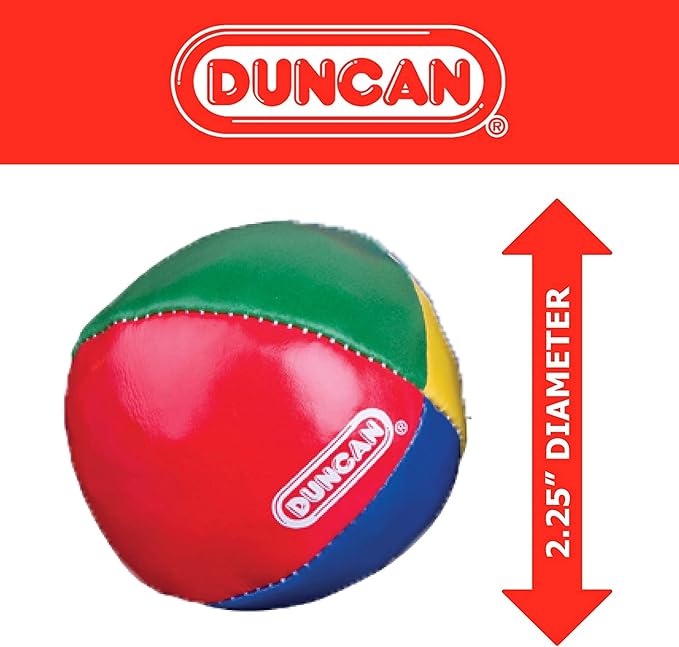 Duncan Toys Juggling Balls, Multicolor, Vinyl Shells, Circus Balls with 4 Panel Design, Plastic Beans, 3 Pack, Red & Yellow