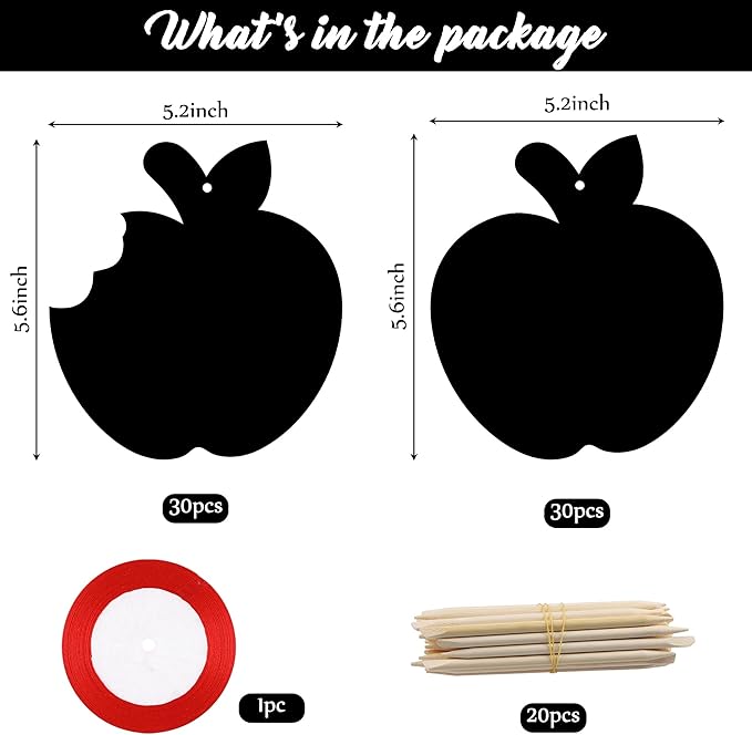 WATINC 60pcs Back to School Scratch Art for Kids, Paper Scratch Off Cards Craft Kit, Fruit Magic Color Art Party Favors, School Classroom Appreciation Activity DIY Project Drawing Paper