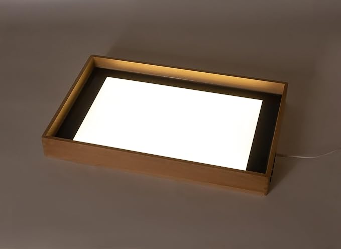 Wooden Sand Painting Light Box - Light Table for Kids, Encourages Creativity and Collaboration - 3 Color Temperature, 22"
