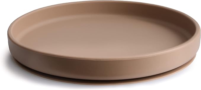 mushie Classic Silicone Suction Plate | BPA-Free Non-Slip Design (Natural)