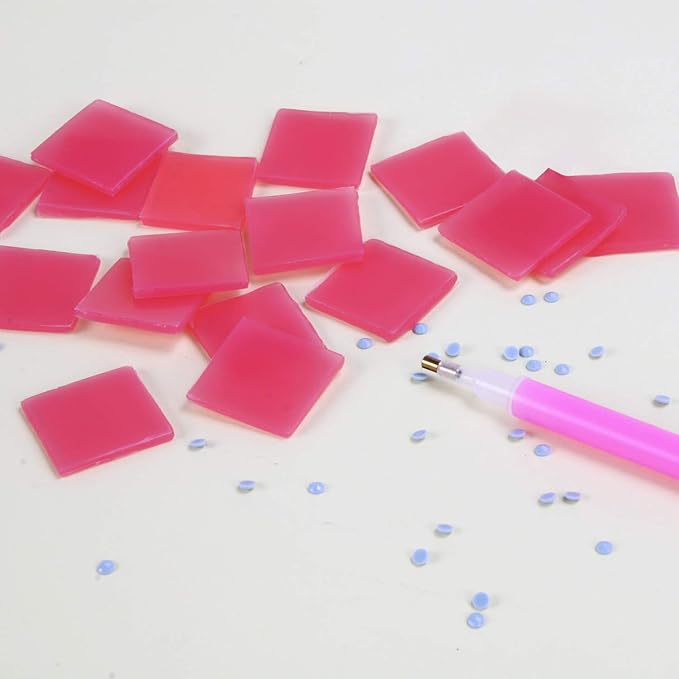 FEBSNOW Painting Glue Clay DIY Diamond Embroidery Wax Tool Set (Red 60 pcs)
