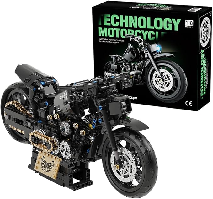 RiceBlock Motorcycle Toys Building Blocks Set, 1:8 Scale Model Gift, Suitable for Motorcycle Models for Boys Age 8-12, 575 Pieces