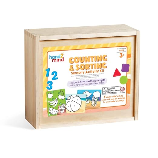 hand2mind Counting and Sorting Sensory Activity Kit, Loose Parts Play Materials for Kids, Sensory Box, Montessori Sensory Bin with Lid, Fine Motor Toys, Play Therapy Toys, Arts and Crafts Kits