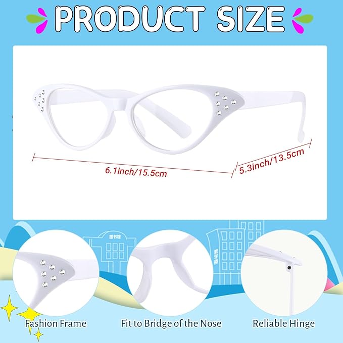 9 PCS 100 Days of School Old Lady Wig Set Include Wig Glasses Necklace Bracelet Glasses Chain Bag Cane and Stickers