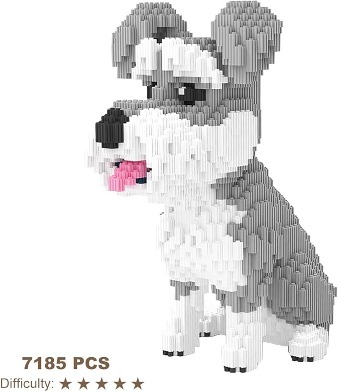 Larcele Dog Micro Building Blocks Animal Mini Building Toy Bricks,7185 Pieces KLJM-02 (Big Schnauzer)