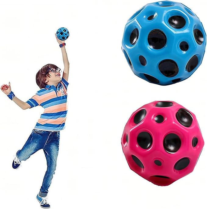 Moon Ball`s Extreme High Bouncing Ball Meteor Moon Ball`s,Rubber Bounce Ball Sensory Ball,Cool Tiktok Pop Bouncing Training Ball for Indoor Outdoor Play,Easy to Grip & Catch