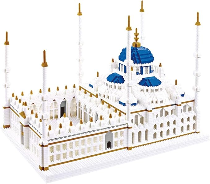 Micro Building Blocks Set 6850 Pcs Blue Mosque Miniature World Landmark Architectural Construction Model for Adult and Children Age of 14+