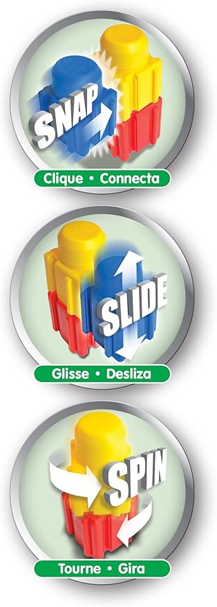 SNAPO Advanced Builder Blocks 7 Years and up - Six-Sided Toddler Building Blocks - Build Planes, Cars and Trains - Unisex Stackable Assembly Blocks for Kids (300pcs)