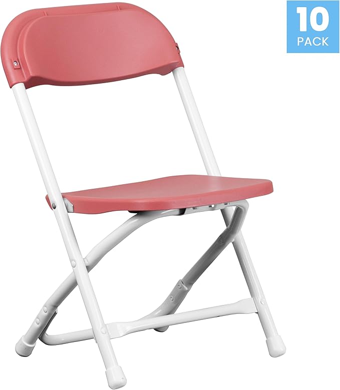 Flash Furniture Timmy 10 Pack Kids Burgundy Plastic Folding Chair