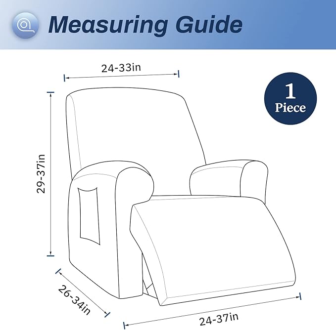 WEERRW Velvet High Stretch Recliner Chair Cover 1 Piece Recliner Couch Cover, Washable Furniture Protector with Non Slip Elastic Bottom for Kids and Pets, Burgundy