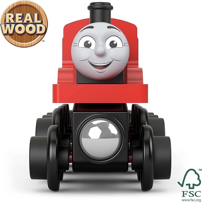 Thomas & Friends Wooden Railway Toy Train James Push-Along Wood Engine & Coal Car for Toddlers & Preschool Kids Ages 2+ Years (Amazon Exclusive)