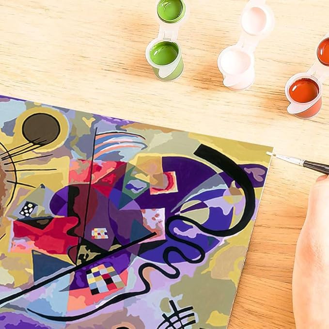 Ravensburger Kandinsky: Yellow-Red-Blue Paint by Numbers Kit for Adults - 23650 - Painting Arts and Crafts for Ages 14 and Up